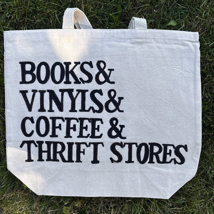 Books, Vinyls, Coffee, Thrift Stores Tote Bag