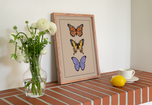 Colorful Butterfly Trio Printable Wall Art