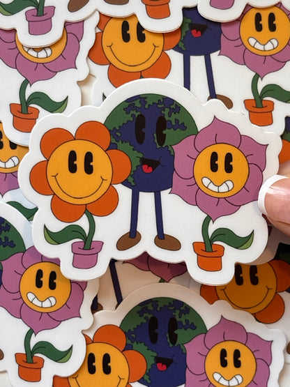 Earth & Flowers Sticker