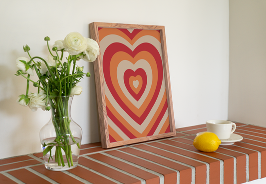 Orange Expanding Heart Printable Wall Art