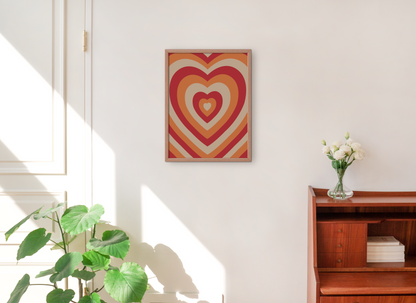 Orange Expanding Heart Printable Wall Art