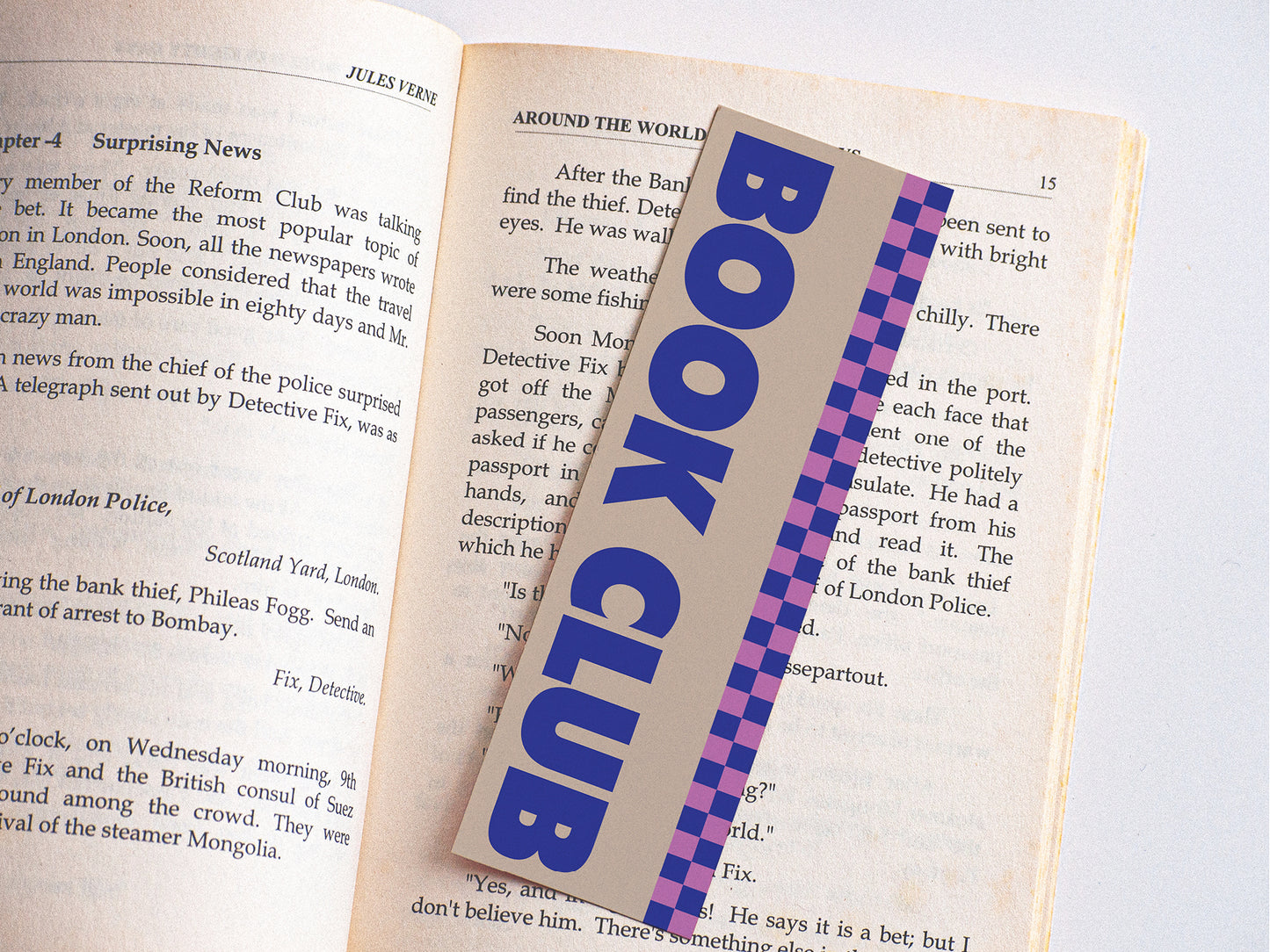 Printable Book Club Bookmark | Downloadable Bookmark | Retro Bookmark