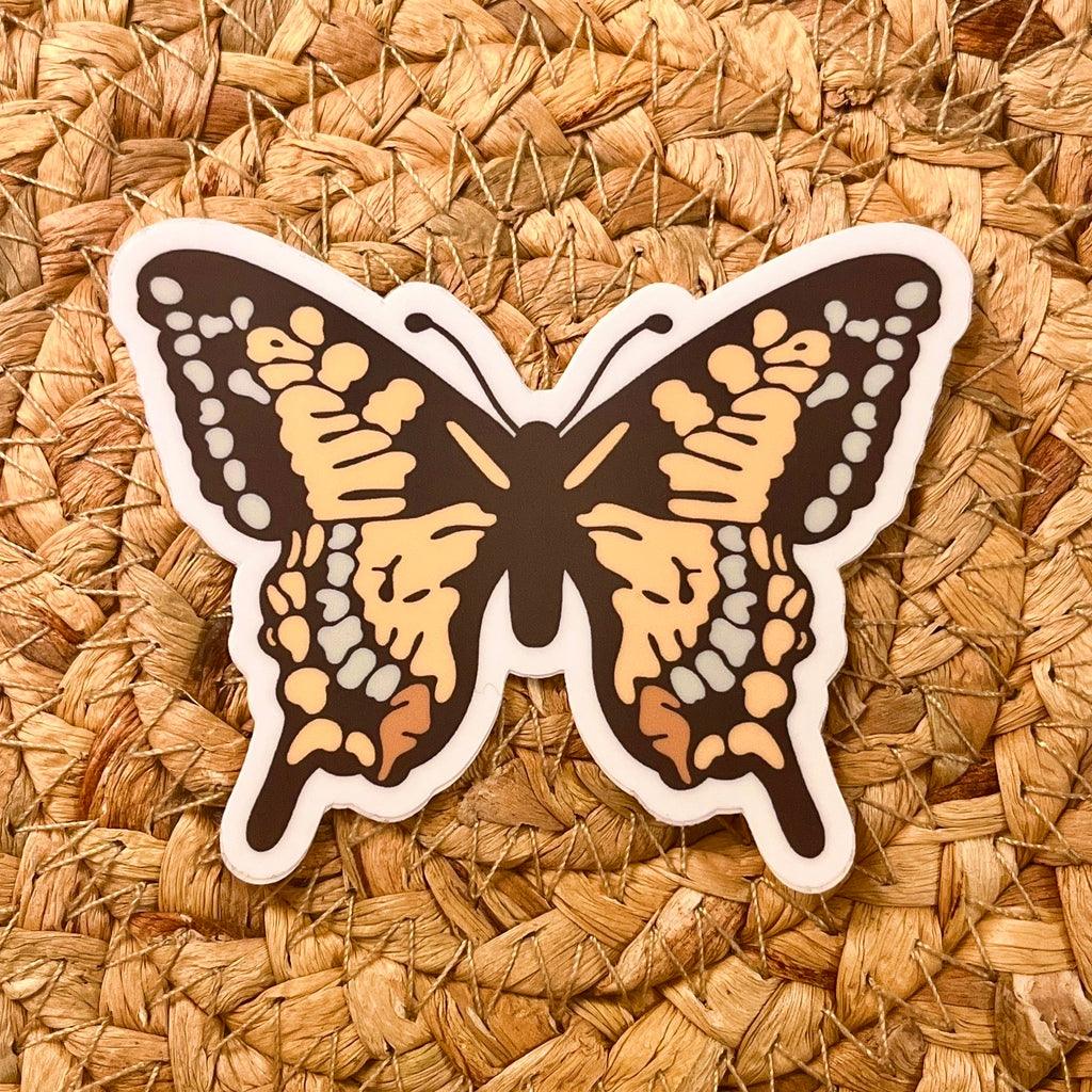 Yellow Butterfly Die Cut Sticker
