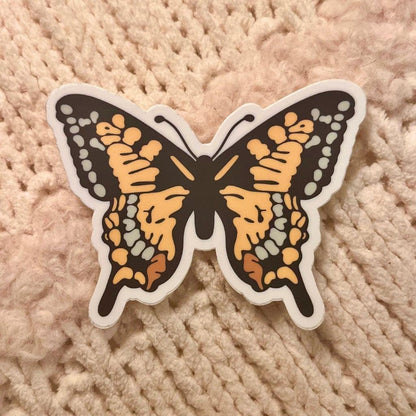 Yellow Butterfly Vinyl Sticker